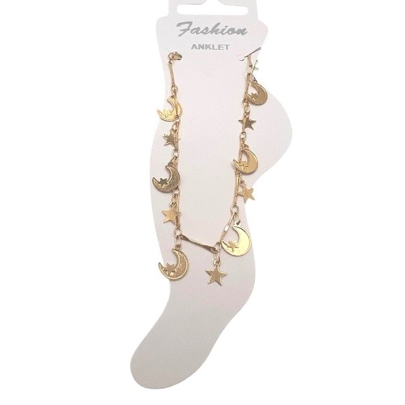 Jewelry - Gold filled Moon and Star Anklet